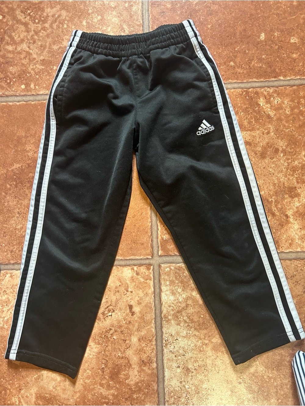 adidas Black Jogger Pants with White Side Stripes